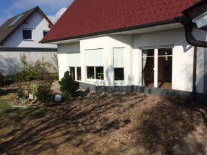 Terrassengestaltung mit Prägebeton, Dirk Prothmann Garten- und Landschaftsbau, Hille